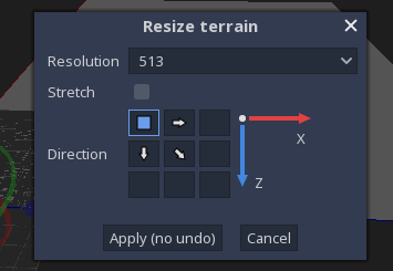 Screenshot of the resize tool